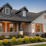 New construction home exterior angled
